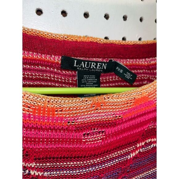 Lauren Ralph Lauren Multicolor Linen Blend Aztec Southwest cape - Picture 4 of 4